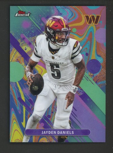 2025 Topps Finest Oil Spill Refractor #67 Jayden Daniels Commanders
