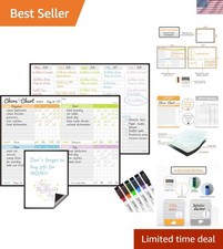 Versatile Magnetic Chore Chart and Weekly Planner   Includes 6 Dry Erase Markers