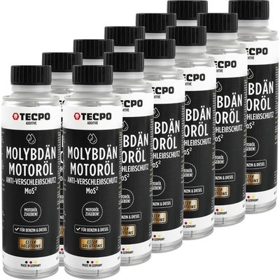 TECPO ANTI-REIBUNG VERSCHLEIß-SCHUTZ 12x300 ml MOLYBDÄN MOTORÖL ADDITIV MOS2 ÖL