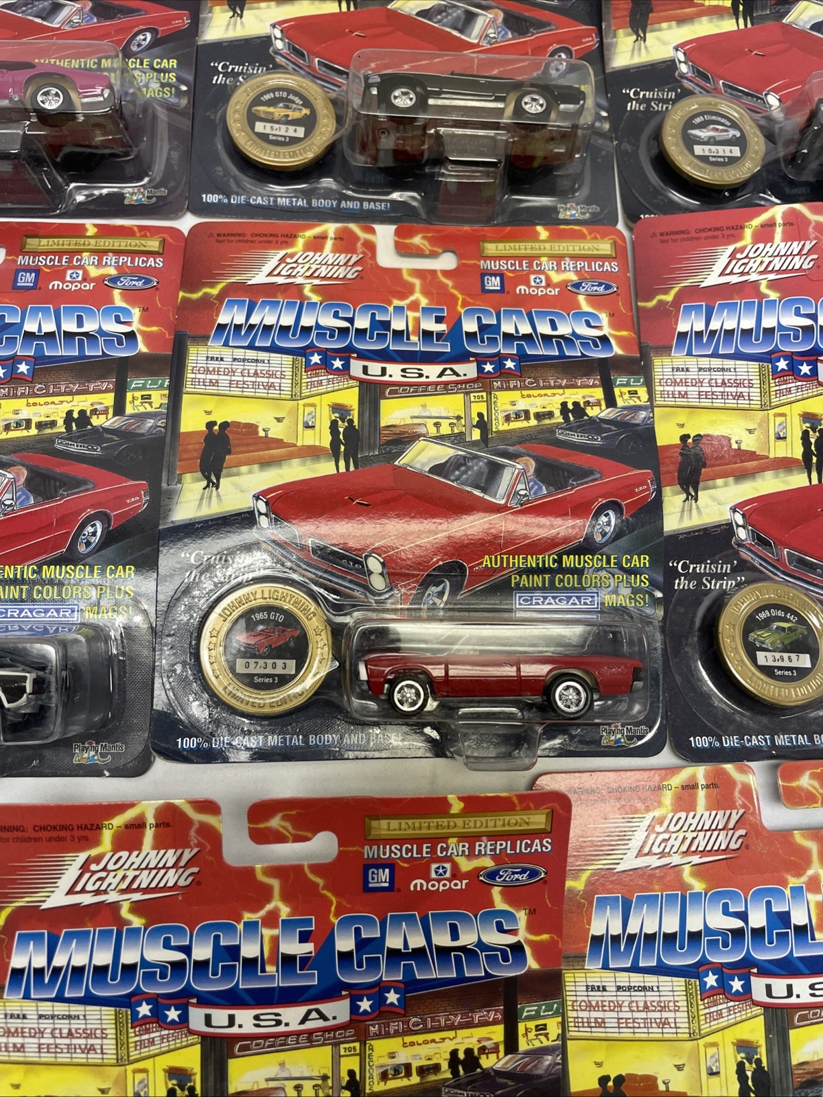 Complete Set of 10 Johnny Lightning 1/64 Muscle Cars Cruisin' the Strip See Pics