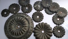 Antique  pressed brass  bed  furniture Victorian mounts  lot x 13