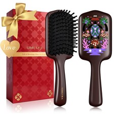 Wooden Paddle Hair Brush Unique Pattern Hair Brushes for Wet Brush Detangling...