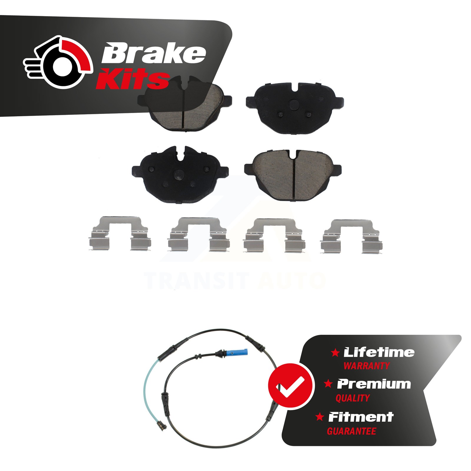 Rear Ceramic Disc Brake Pad & Wear Sensor Kit For 2017-2020 BMW 530i xDrive 2.0L