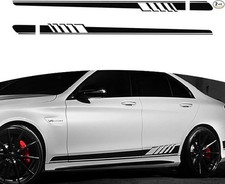 Pack-2 Car Side Body Decals 4.52 X 88.58 Waterproof Pvc Vehicl Color Black