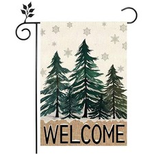 Winter Christmas Garden Flag 12x18 Inch Double Sided Christmas Tree Winter