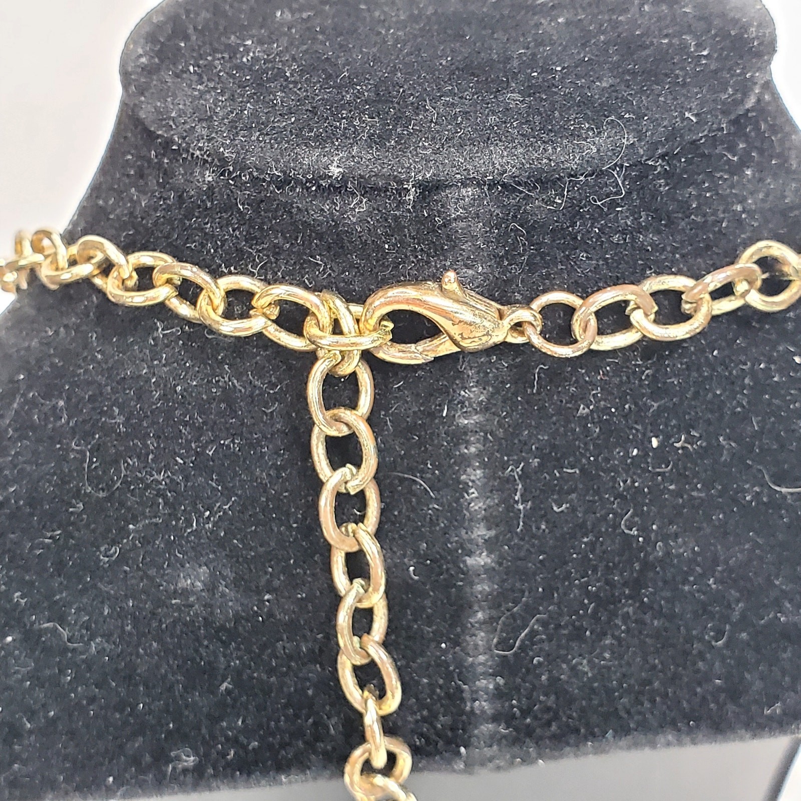 Statement Necklace Bubble Dangle Drop Gold Tone C… - image 4