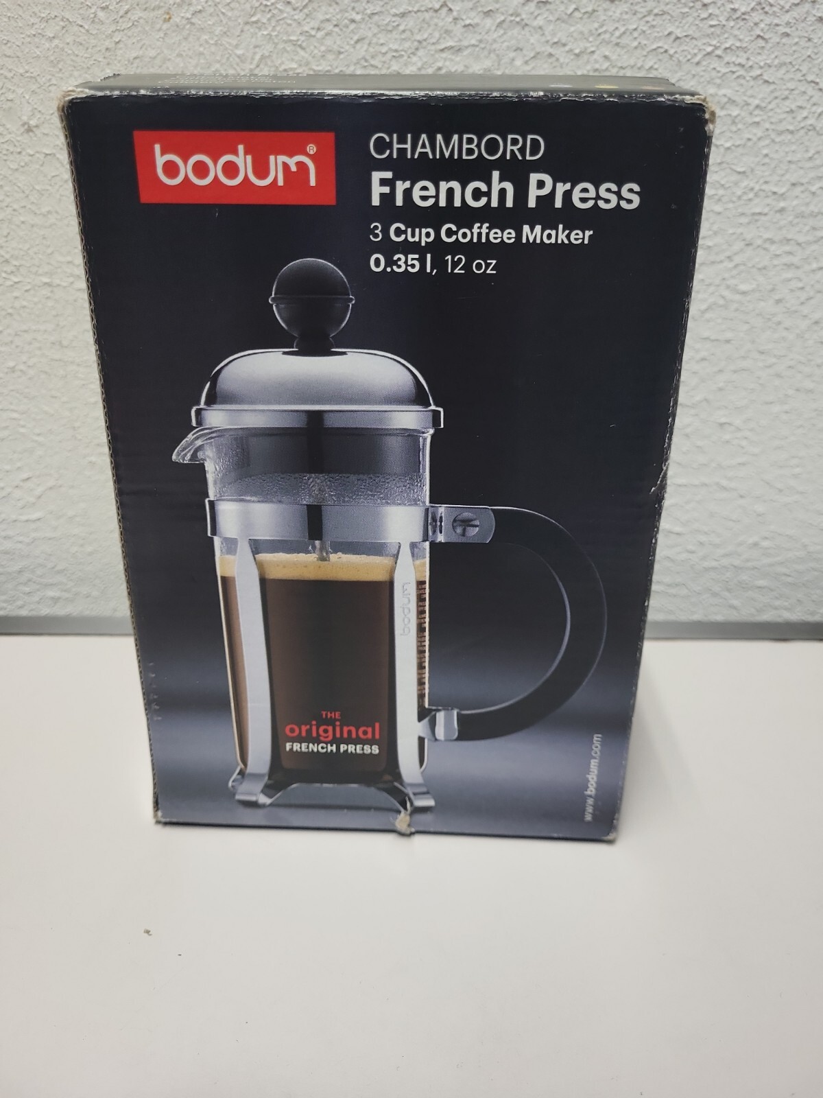 Bodum Chambord Silver Clear Shiny The Original French Press 3 Cup Coffee Maker N