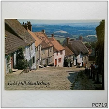 Gold Hill Shaftesbury Postcard (C) (P719)