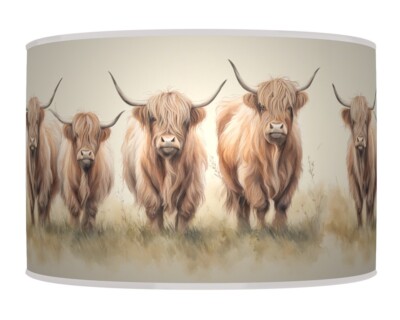 Highland Rinder Kuh Lampenschirm Pendelleuchte Handarbeit Trommellampenschirm #284