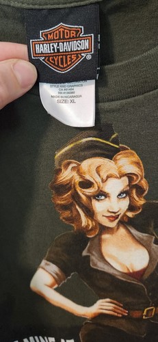 Harley Davidson Motorcycles Shirt XL Timms Augusta Georgia Green Man Woman Lady - Picture 3 of 7