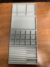 Set of 4 Jewelry Organizer Trays Drawer Inserts Velvet Earring Display Stackable