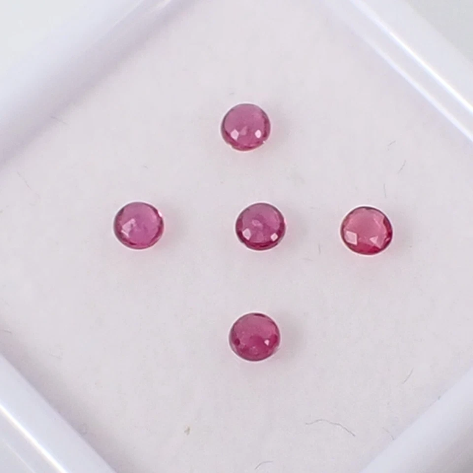 Qty 5 Pieces Round 2.25 - 2.35 mm Red-Pinkish Natural Ruby Gemstone, 0.35 carat - Image 4 of 4