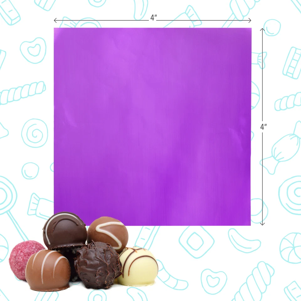 Foil Chocolate Candy Wrappers Sweets Packaging Wrapping Papers 4x4 in Wedding - Image 2 of 4