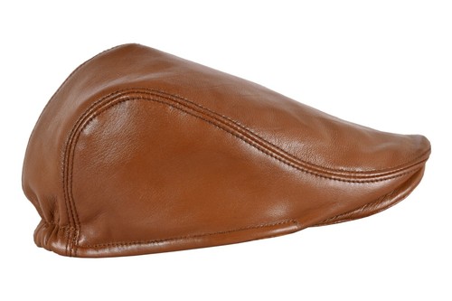 Smart Gama Hombres Cuero Hiedra Gorra Madera Marrón Piel de Cordero Conejo Newsboy Boina Caxista - Imagen 2 de 5