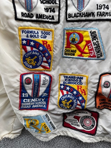 Vintage Road America Can Am Patch Jacket Mens Medium 70s Racing - Picture 12 of 13