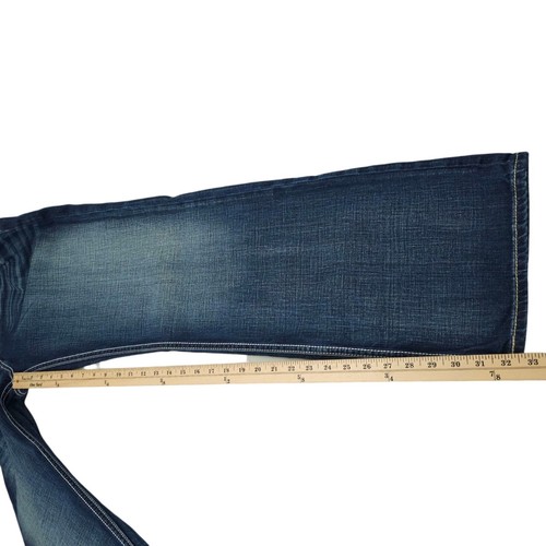BKE Justin Button Fly Jeans Mens Size 38x32.5" Distressed Bootcut Denim - Picture 5 of 12