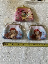 Set Of 3 Disney coin purse Ariel And Bell