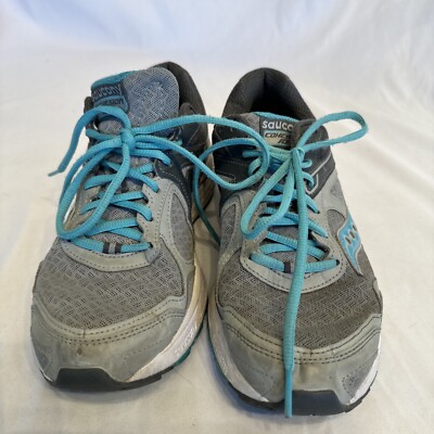 Saucony Cohesion 10 Gray Light Blue Running Shoes Women's