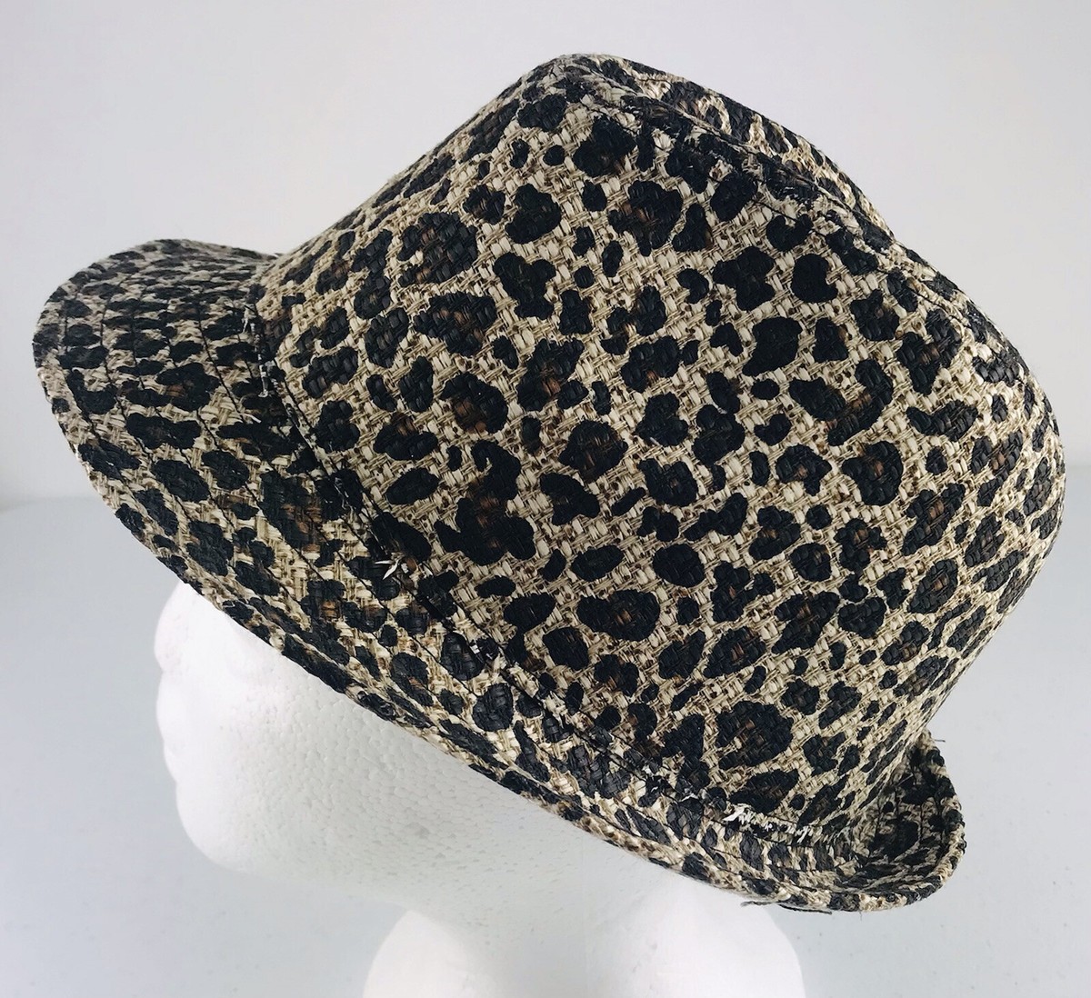 Cheetah Leopard Animal Print Womens Fedora Hat Black Brown 