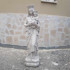 STATUA SCULTURA DELLA MADONNA DEL CARMELO CARMINE IN CEMENTO PER ESTERNO H 80 CM
