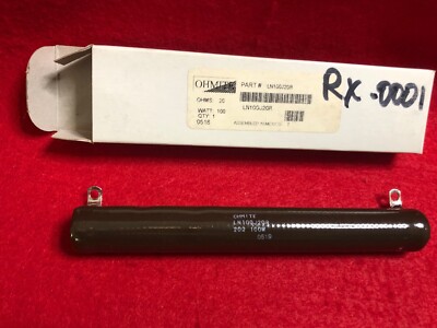 LN100J20R Ohmite 20 Ohm Vitreous Enamel Resistor ±5 % 100W Wirewound BoltOn 6.5''