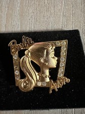 Mattel Barbie Collectibles Avon Loves Barbie Pin Goldtone/Crystals Never Worn