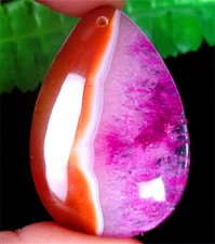 49x34x7mm Brown and Rose Druzy Geode Agate Teardrop Pendant Bead BQ66057