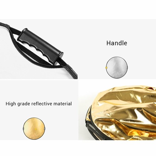 43" 5in1 Handheld Light Mulit Collapsible Disc Photograph Studio Reflector 110cm - Picture 5 of 11