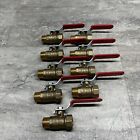 Lot Of 9 Plastic Process Equipment 1/2” Fnpt X 1/2” Mnpt Brass Ball Valve 400Wog