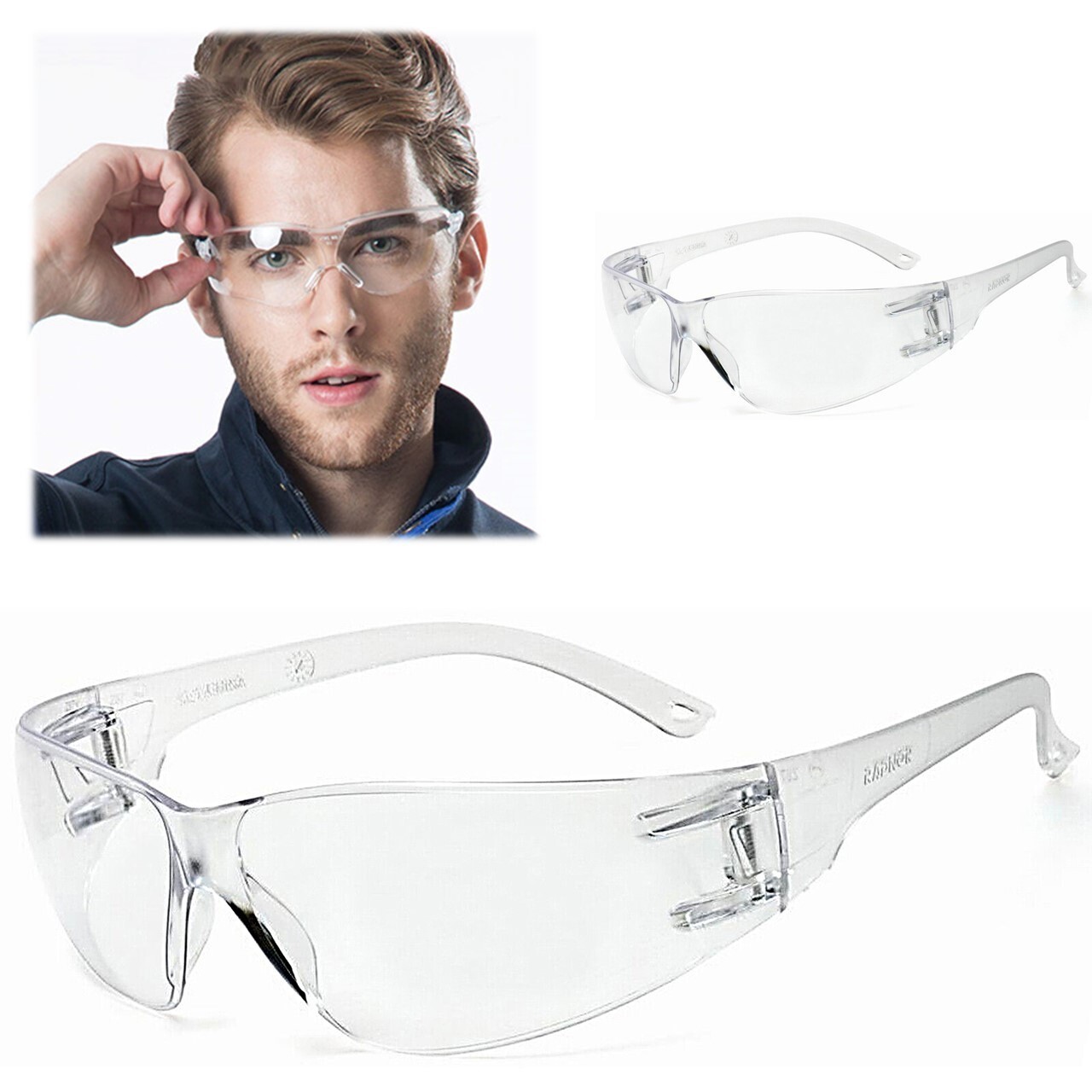 12 Clear Safety Goggles Anti-Fog & Anti-Scratch Eye Protection Work/Lab Glasses