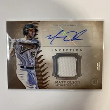 2015 Bowman Inception Relic Auto #IARMO Matt Olson Rookie Card A's Auto Braves 
