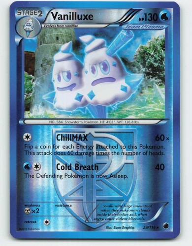 2013 Pokemon, Plasma Freeze, #29/116 Vanilluxe (Team Plasma), Reverse Holo Rare