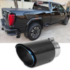 FOR Chevy SILVERADO GMC Sierra 1500 2.5"Inlet Carbon Exhaust Tip Stainless Steel