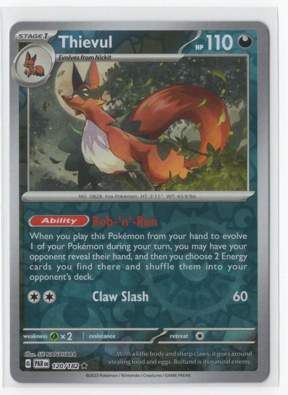 Pokemon Paradox Rift  120/182 Thievul Reverse Holo