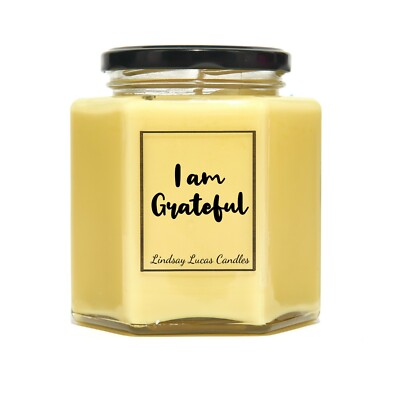 I Am Grateful Duftkerze, positives Denken Gesetz der Anziehung