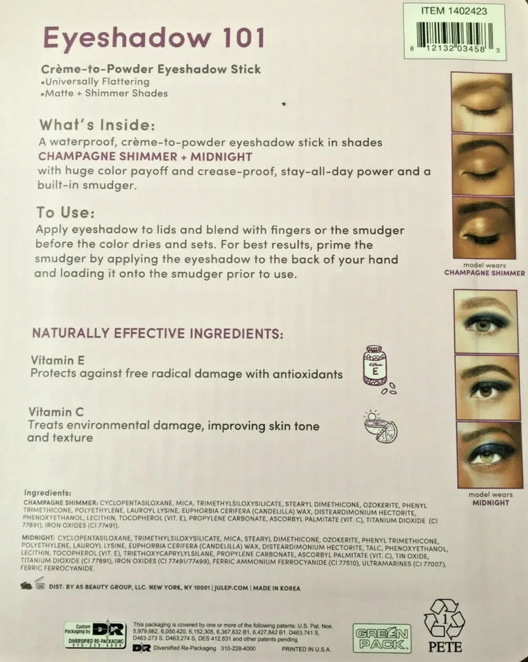 Julep Eyeshadow 101 Duo Sticks Champagne Shimmer and Midnight - Image 2 of 2