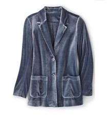 NEW Softsurroundings Women's Jackets Holly Velvet Blazer Medium Fancy