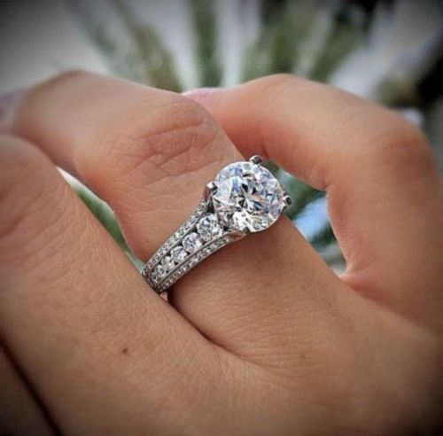 Bague De Fiançailles Solitaire Diamant 2.42 Ct - Or Blanc 14k, Taille 7 - Neuf Sans Emballage