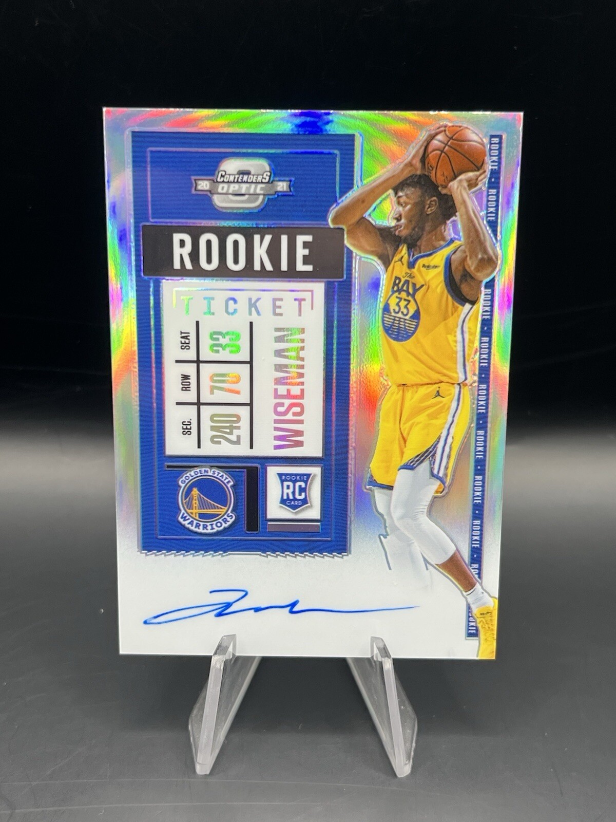 James Wiseman 2020-21 Panini Contenders Optic Rookie Ticket Autograph Variation
