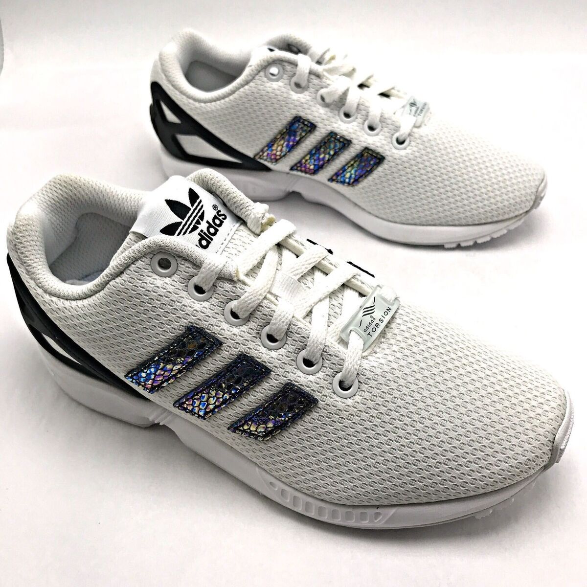 Adidas Originals ZX Flux Metallic Snake J White/Black Youth Adidas Originals ZX Flux Metallic Snake J White/Black Youth