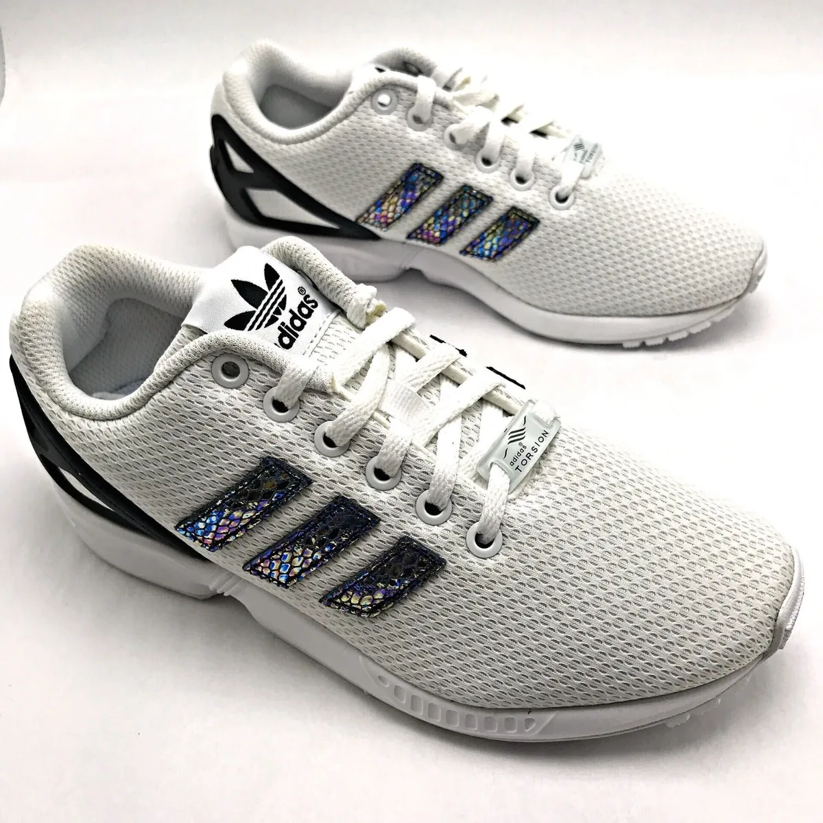 synet afslappet auktion Adidas Originals ZX Flux Metallic Snake J White/Black Youth shoes S76346 |  eBay