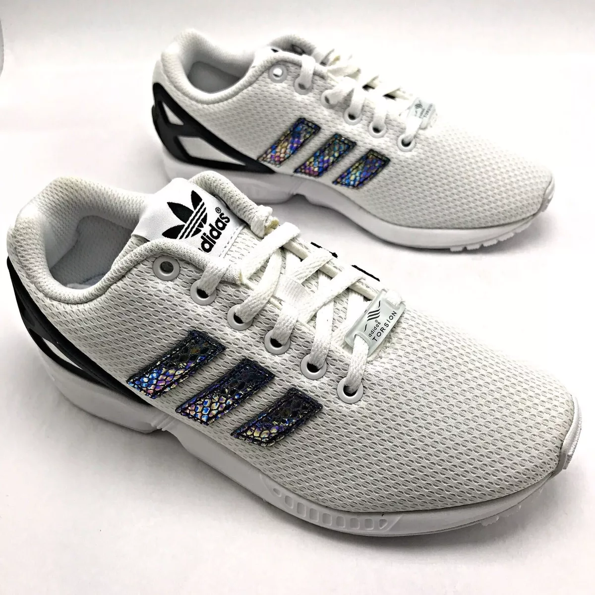 ZX Flux Metallic Snake J White/Black Youth shoes | eBay