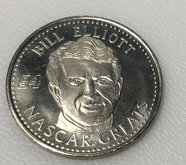 Vintage Bill Elliott NASCAR Race Car Driver Racing Coin Collection Greats Token