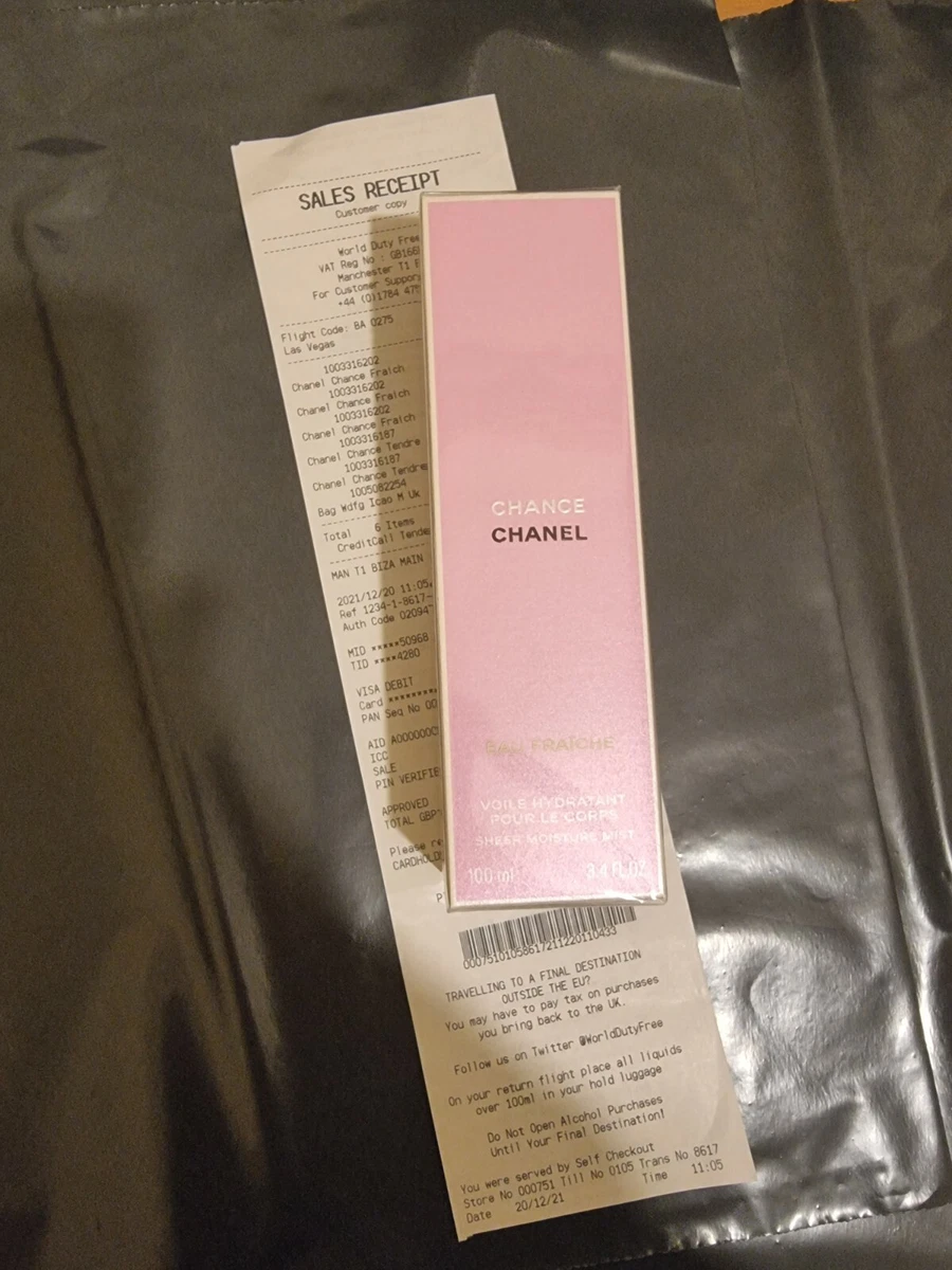 chance chanel body mist