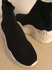 Jeffrey Campbell women black platform knit Lunix sneakers Size 6.5 Euro 37.5