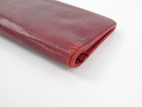Auténtico monedero largo CC de cuero rojo Chanel #56438 - Imagen 9 de 20