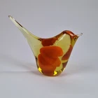Vintage Soviet Art Glass Figurine Bird Sparrow Swirl Paperweight USSR Murano
