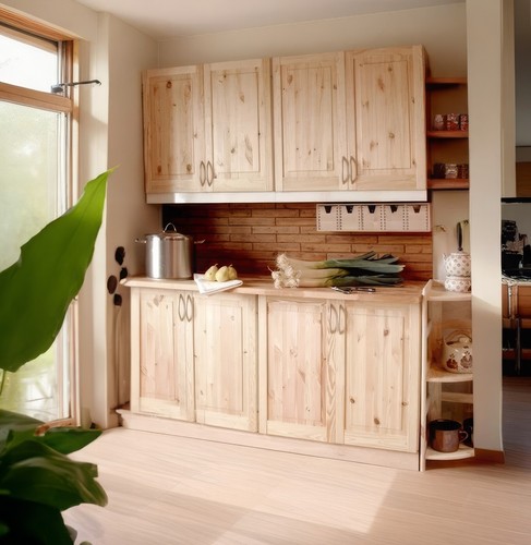KLAR NATUR KIEFERNHOLZ FRONT Holz Kassetten TÜR Lamellenschrank Kleiderschrank - Bild 5 von 13