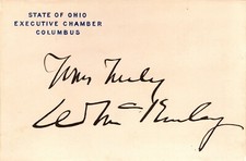State of Ohio Executive Chamber Card SIGNED by William McKinley as OH Governor