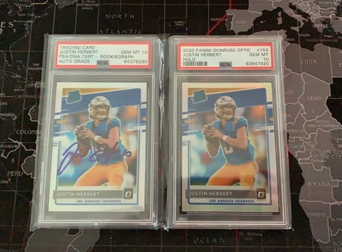 2020 Optic Silver Prizm Justin Herbert Rookie PSA 10 And GEM MINT 10 